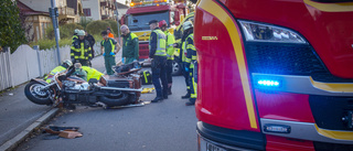 MC-förare till sjukhus efter olycka vid bussterminalen