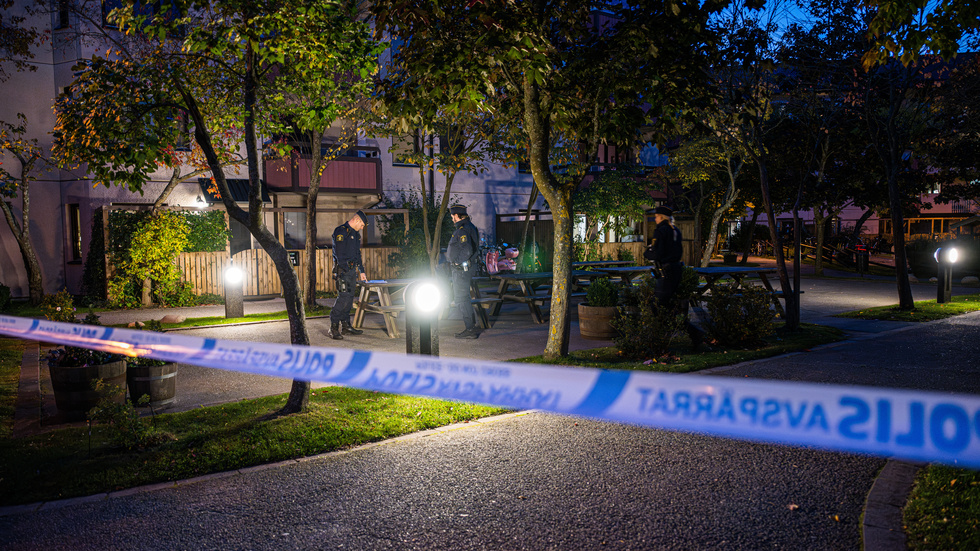 En lägenhet i Enskede i södra Stockholm besköts under fredagsmorgonen.