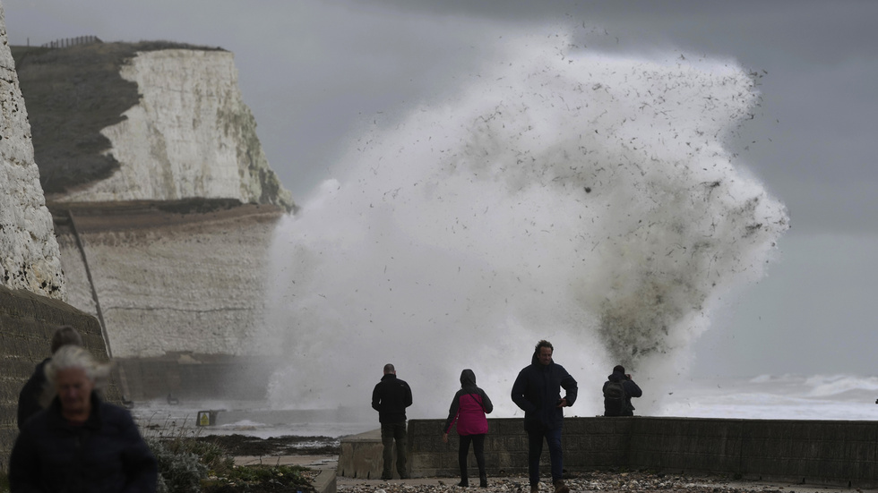 Newhaven i södra Storbritannien under torsdagen.