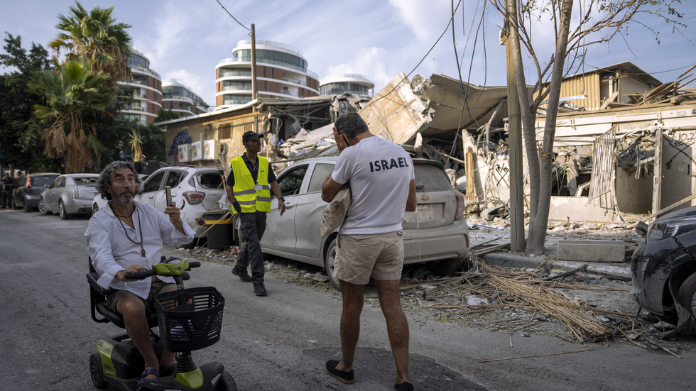 Förstörelsen i Tel Aviv efter Hamasattacker är förödande.