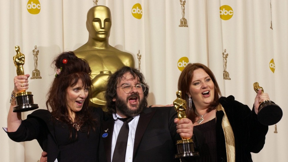 Fran Walsh, Peter Jackson och Philippa Boyers mottog en Oscar för "Sagan om ringen." Arkivbild.