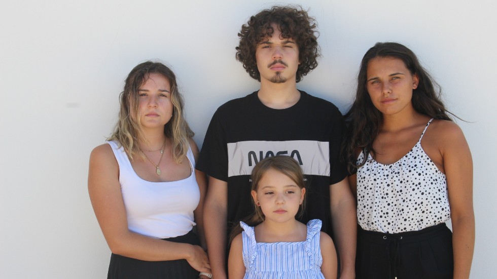 Sex barn och ungdomar har stämt en rad europeiska länder. På bilden: Cláudia Duarte Agostinho, Martim Duarte Agostinho, Catarina dos Santos Mota och Mariana Duarte Agostinho (längst fram).