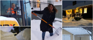 Snöfall och blåst ställer till det – se läsarnas egna bilder