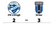 Uddamålsseger när Sirius besegrade IFK Lidingö