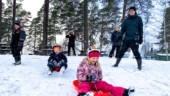Första snön gladde Uppsalas barn