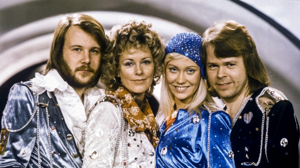 Benny Andersson, Anni-Frid Lyngstad, Agnetha Fältskog och Björn Ulvaeus 1974. Arkivbild.
