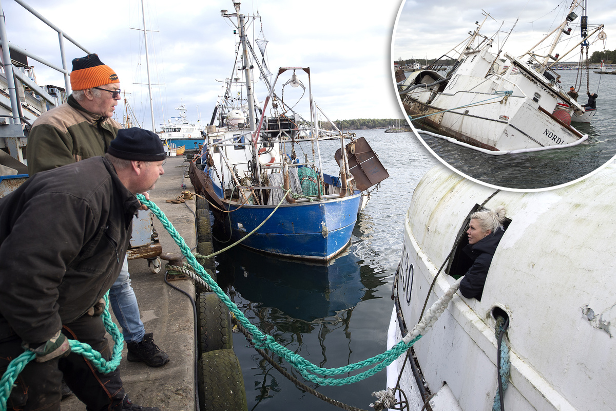Fiskebåt med 17 ton strömming sjönk i fiskehamnen – SN