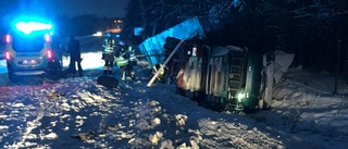 Lastbilsolycka orsakade stopp i trafiken