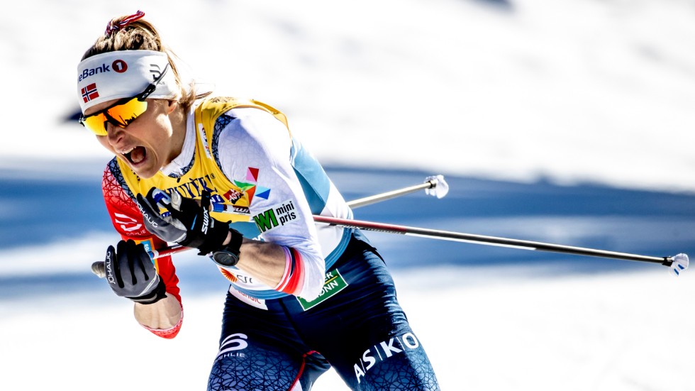 Therese Johaug under 10 km fri stil vid skid-VM.