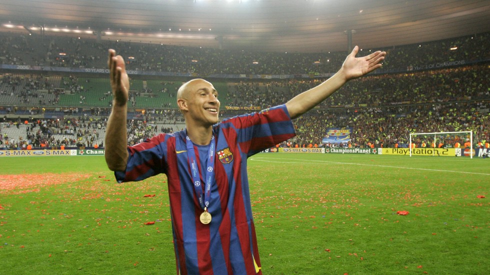 Henrik Larsson efter Barcelonas seger i Champions League 2006.