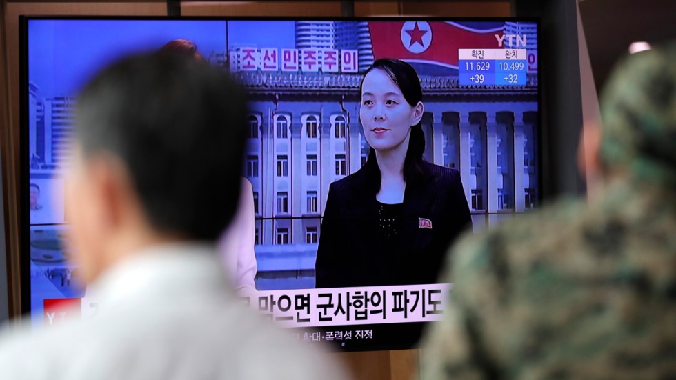 Kim Yo-Jong, syster till Nordkoreas diktator Kim Jong-Un, säger att landet kommer att utplåna Sydkoreas armé ifall Nordkorea provoceras militärt. Arkivbild.