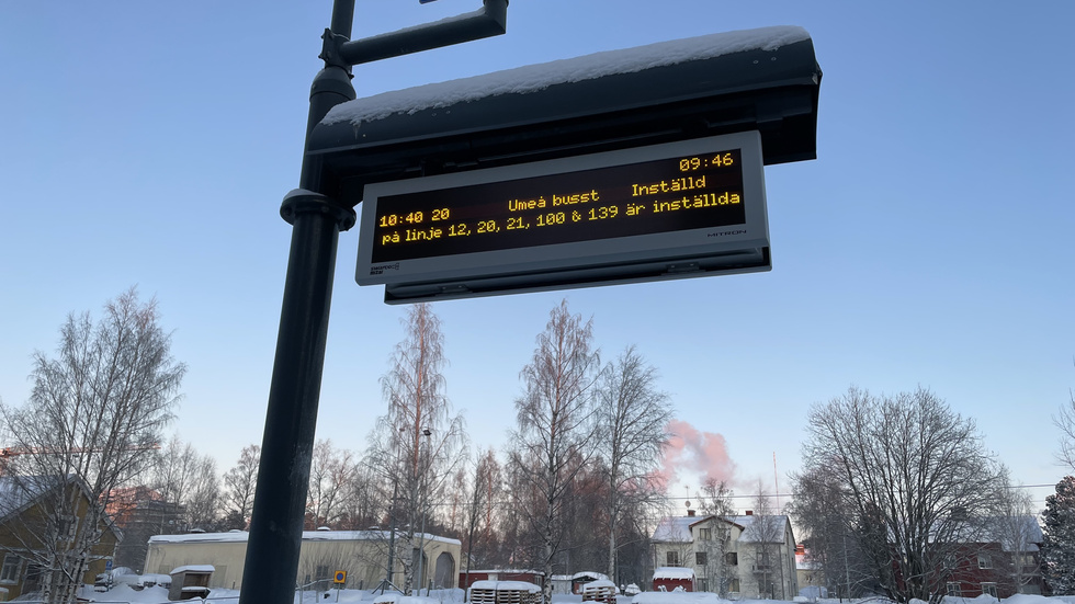 Canceled buses to Umeå on Friday.