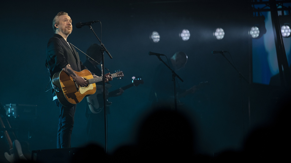 Lars Winnerbäck i Saab arena 2023. 