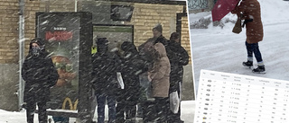 Ovädret i Eskilstuna: Hårda vindar och snöyra