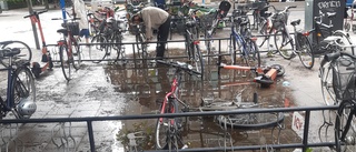  Översvämmade cykelställ i Luthagen