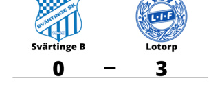 Lotorp segrade mot Svärtinge B på bortaplan