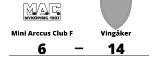 Mini Arccus Club F utklassat av Vingåker hemma
