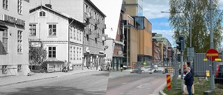 När en BP-mack och ett busstorg förvandlades till ett kulturhus – svajpa och se skillnaderna mellan 1954 och 2022