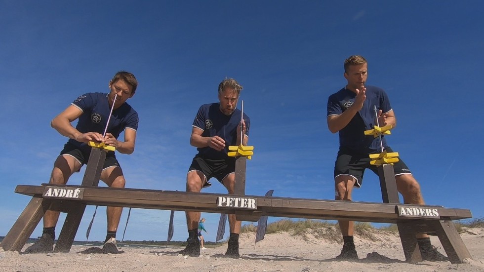 André Myhrer, Peter Forsberg och Anders Svensson var idrottsprofilerna som gjorde upp i finalavsnittet av "Superstars". Pressbild.
