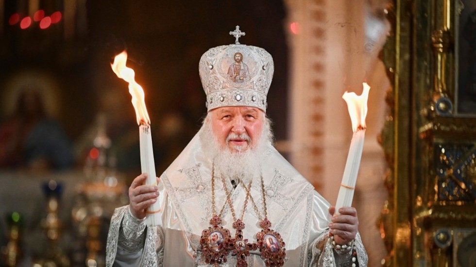 Patriark Kirill i samband med påskfirande.