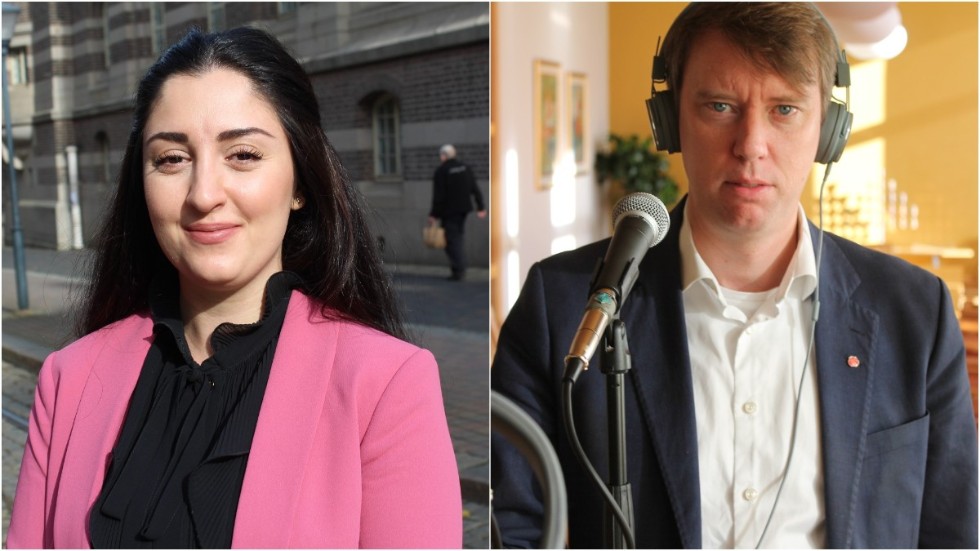 Maria Sayeler och Olle Vikmång skriver tillsammans socialdemokraternas sista valartikel i Folkbladet. 