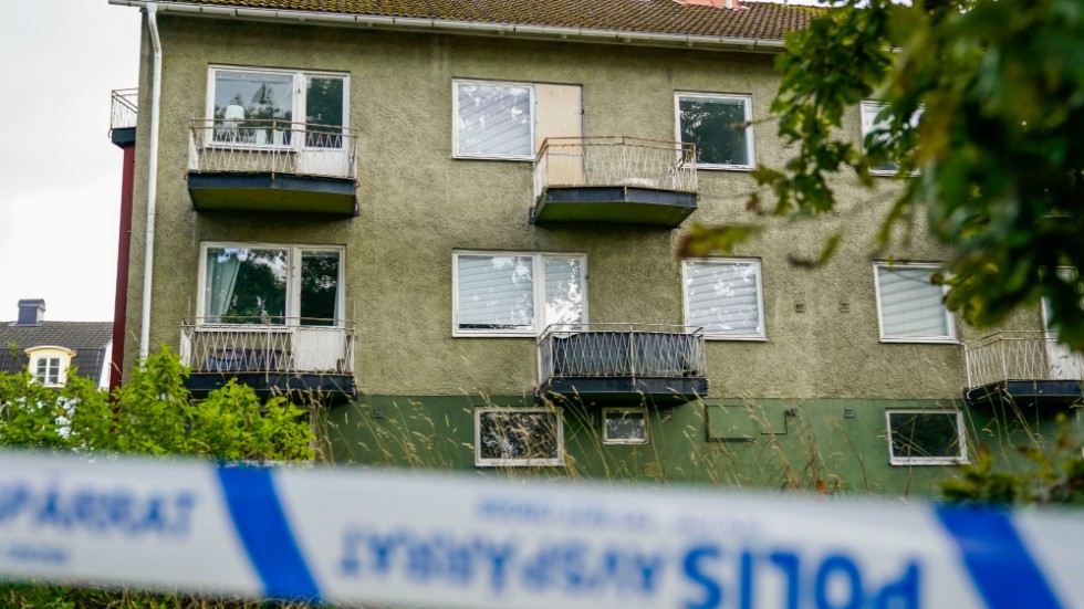 Huset i Ulricehamn där det misstänkta dubbeldråpet inträffade i september förra året. Arkivbild.