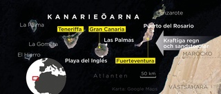 Trippelt väderkaos över Kanarieöarna
