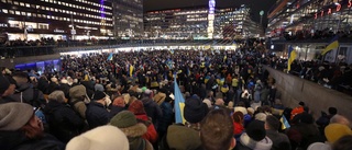 Sverige samlades till stöd för Ukraina på årsdagen