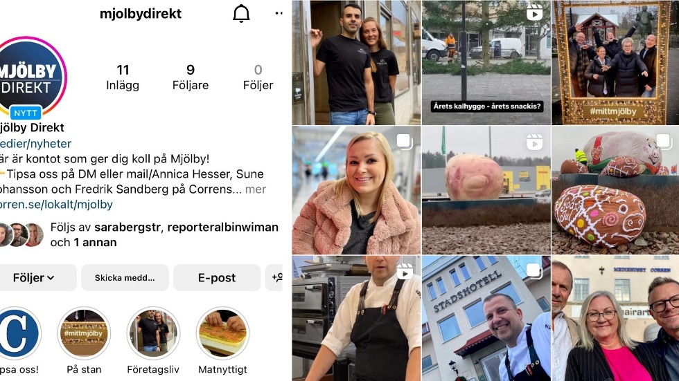 Med det nya Instagramkontot @mjolbydirekt vill Corren skapa en ny plattform för att både leverera nyheter om Mjölby och interagera med följarna och andra Mjölbybor.