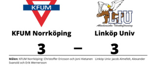 Oavgjort toppmöte mellan KFUM Norrköping och Linköp Univ