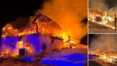 Stort räddningspådrag vid brand • Ladugård gick inte att rädda – 50-tal djur brann inne: ”Det var helt övertänt”