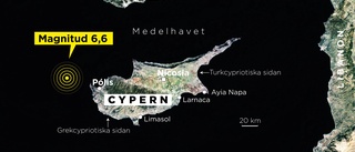 Jordbävning nära Cyperns kust
