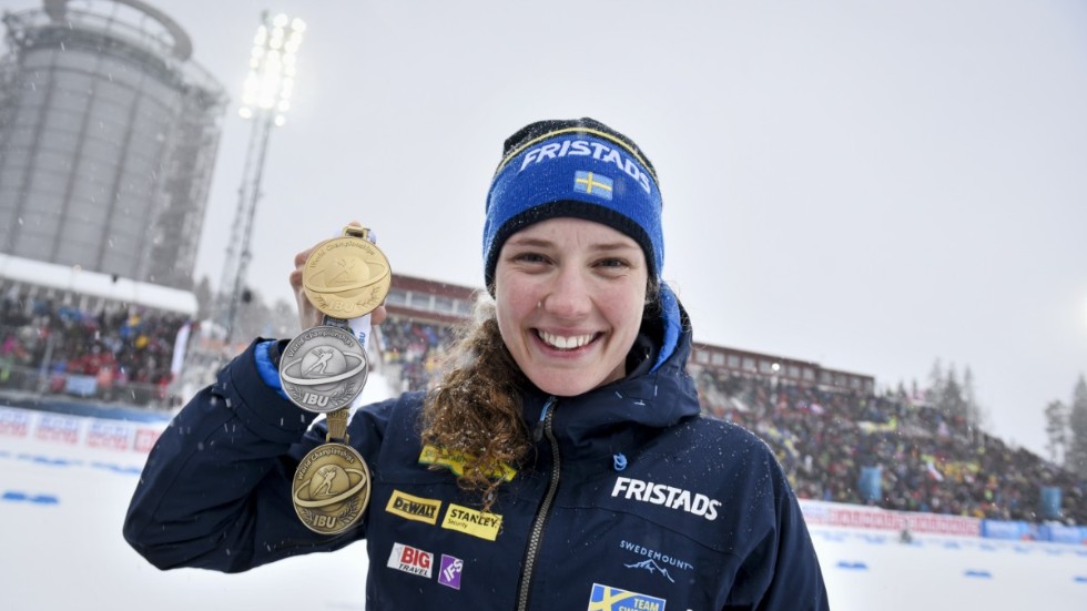 Hanna Öberg tog tre medaljer, varav ett guld i Östersund 2019.