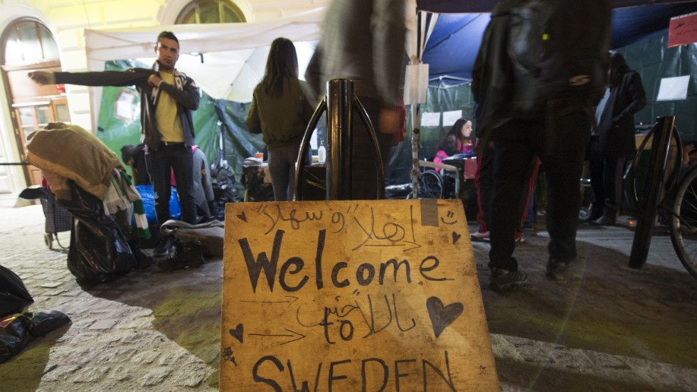 Stockholms Central i oktober 2015, där bland annat frivilligorganisationer tog emot asylsökande.