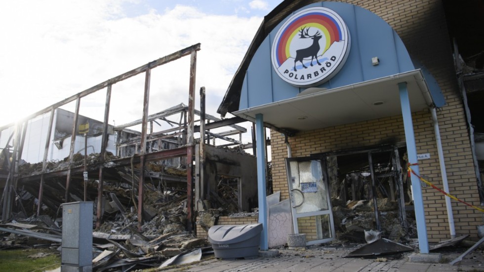 Polarbröds fabrik i Älvsbyn förstördes i en brand i augusti. Nu räknar bolaget med att åter kunna baka bröd i Älvsbyn om ett år. Arkivbild.
