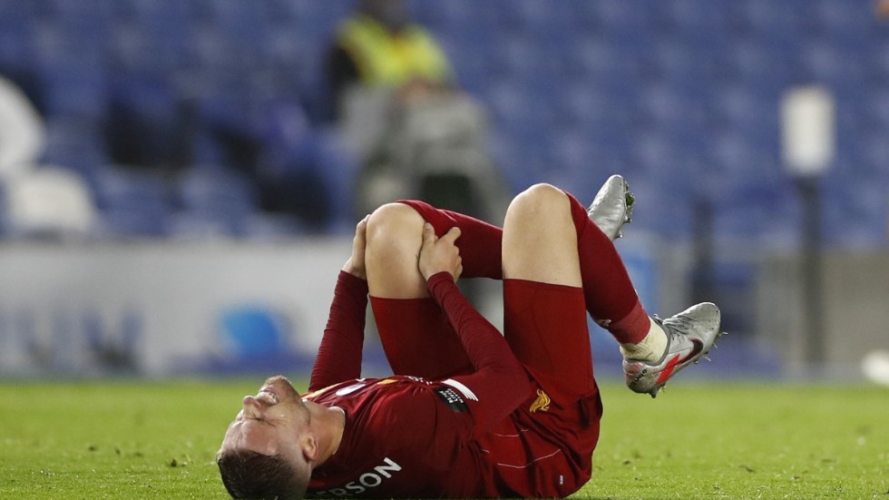 Jordan Henderson skadade knät när Liverpool mötte Brighton.