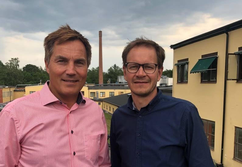 Marcus Samuelsson (till vänster) och Martin Johansson är nya ägare till Totebo AB.