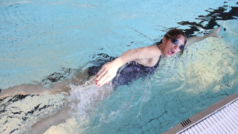 Maria Milton snappade snabbt upp tekniken och tränade flitigt på simtagen och att andas rätt.