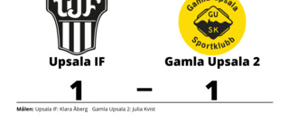 Gamla Upsala 2 fixade en poäng mot Upsala IF