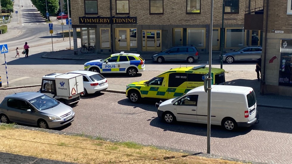 Bråket ägde rum på Storgatan, mellan kyrkan och Vimmerby Tidnings redaktion.
