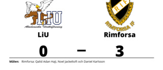 Klar seger för Rimforsa mot LiU på Stångebro sportfält