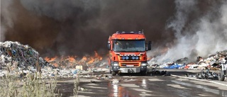 Storbrand på avfallsanläggning i Skellefteå