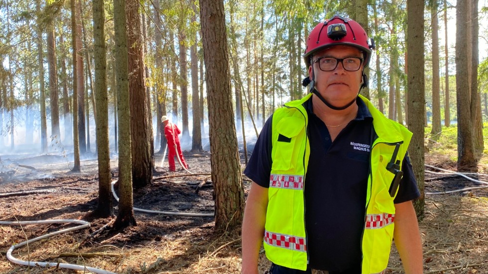 Magnus Svahn var räddningstjänstens insatsledare på plats vid branden.
