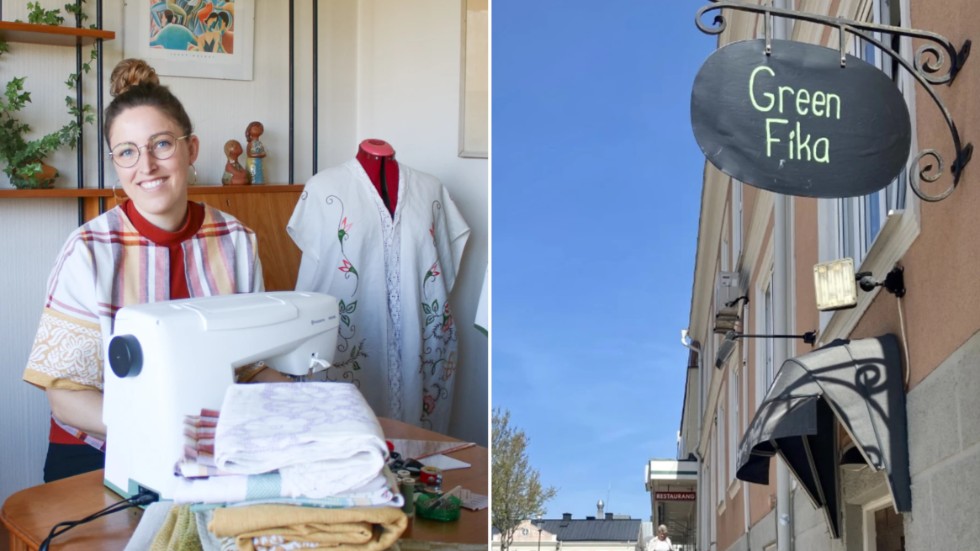 Evelina Fooladi öppnar upp popup-butik i en del av Green Fikas lokaler på torget i Vimmerby.