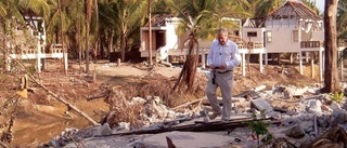 En granskare på platsen för tsunamin