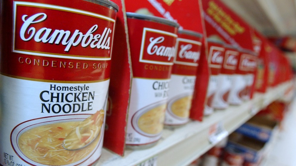 Campbell Soup redovisar kvartalssiffror. Arkivbild