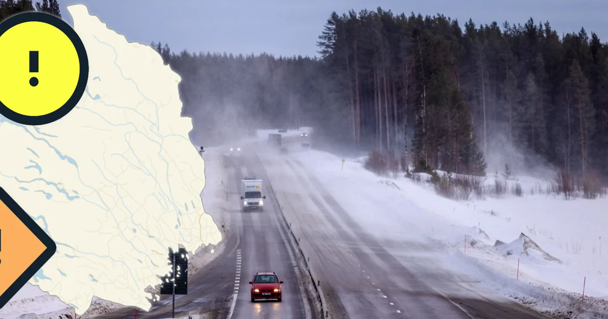 Vind i kombination med snöfall – orange och gul varning råder