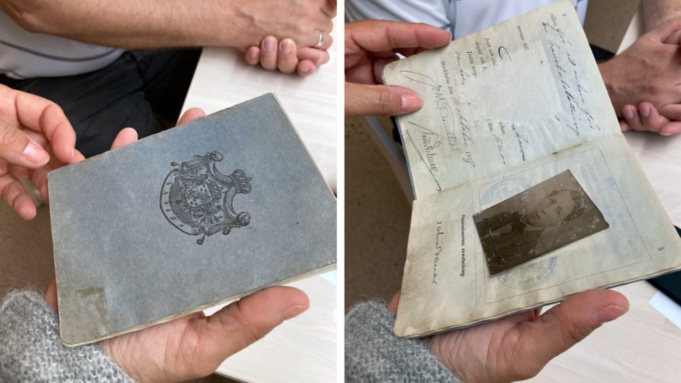 Konstnären John Bauers sista pass, som användes vid en resa till Köpenhamn 1918, har återfunnits. Pressbild.