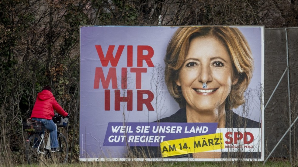 Malu Dreyer och SPD fick 35,7 procent av rösterna i det tyska delstatsvalet i Rheinland-Pfalz.