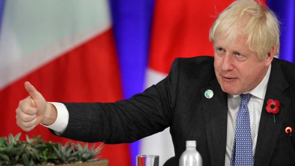 Den brittiske premiärministern Boris Johnson tog domedagsklockan till hjälp för att poängtera allvaret i de pågående klimatförändringarna.